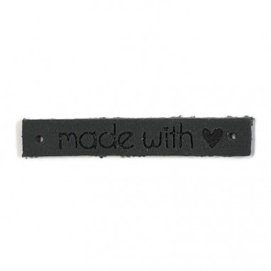 Leather Label Made With Love Gray