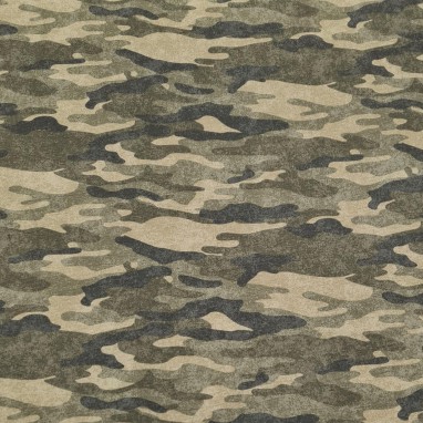 Brushed French Terry Camouflage Green
