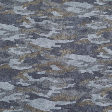 Brushed French Terry Camouflage Blue